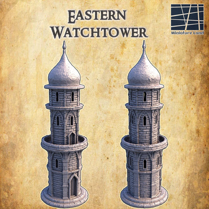 Eastern Watchtower - Tabletop Terrain - 28 MM Tabletop 3D Printed Terrain by MiniatureLand, Perfect for Wargaming and RPGs