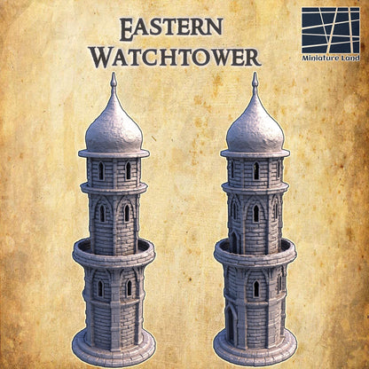 Eastern Watchtower - Tabletop Terrain - 28 MM Tabletop 3D Printed Terrain by MiniatureLand, Perfect for Wargaming and RPGs