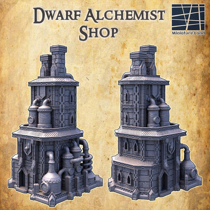 Dwarf Alchemist Shop - Tabletop Terrain - 28 MM, Tabletop 3D Printed Terrain by MiniatureLand, Perfect for Wargaming and RPGs