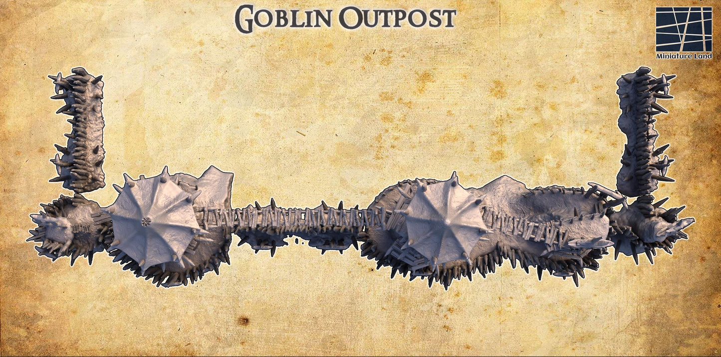 Goblin Outpost - Tabletop Terrain - 28 MM, Tabletop 3D Printed Terrain by MiniatureLand, Perfect for Wargaming and RPGs