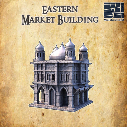 Eastern Marketplace - Tabletop Terrain - 28 MM Tabletop 3D Printed Terrain by MiniatureLand, Perfect for Wargaming and RPGs