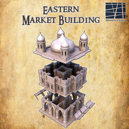 Eastern Marketplace - Tabletop Terrain - 28 MM Tabletop 3D Printed Terrain by MiniatureLand, Perfect for Wargaming and RPGs