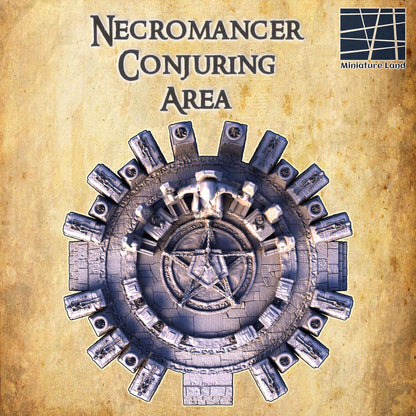 Necromancer Conjuring Area - Tabletop Terrain - 28 MM, Tabletop 3D Printed Terrain by MiniatureLand, Perfect for Wargaming and RPGs