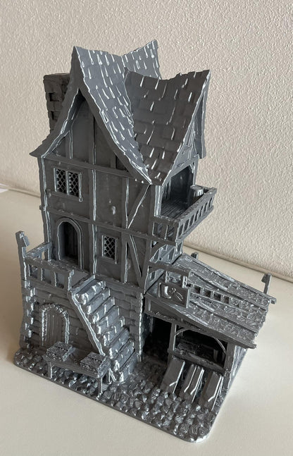Medieval Cobbler House - Tabletop Terrain - 28 MM, Tabletop 3D Printed Terrain by MiniatureLand, Perfect for Wargaming and RPGs