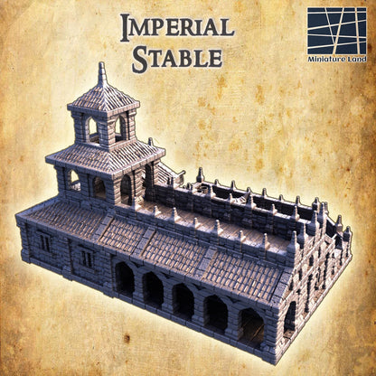 Imperial Stable- Tabletop Terrain - 28 MM, Tabletop 3D Printed Terrain by MiniatureLand, Perfect for Wargaming and RPGs