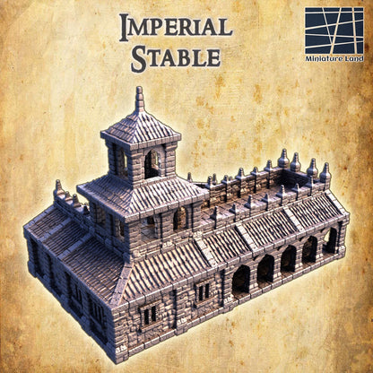 Imperial Stable- Tabletop Terrain - 28 MM, Tabletop 3D Printed Terrain by MiniatureLand, Perfect for Wargaming and RPGs