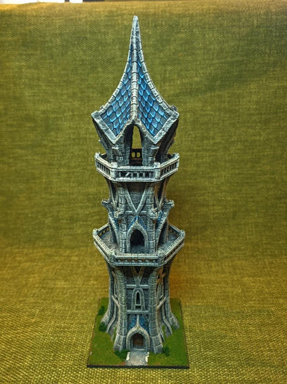 Elven Watchtower - Tabletop Terrain - 28 MM, Tabletop 3D Printed Terrain by MiniatureLand, Perfect for Wargaming and RPGs