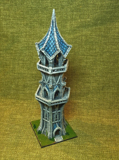 Elven Watchtower - Tabletop Terrain - 28 MM, Tabletop 3D Printed Terrain by MiniatureLand, Perfect for Wargaming and RPGs