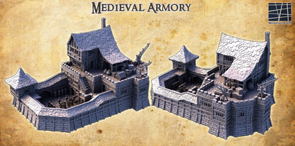 Medieval Armory - Tabletop Terrain - 28 MM, Tabletop 3D Printed Terrain by MiniatureLand, Perfect for Wargaming and RPGs