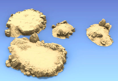 Hills and Plateaus Set 1 by GameScape3D - 3D Printed Tabletop Terrain, Perfect for Wargames, Role playing games, Tabletop games