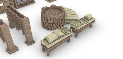 Paper Mill Scatter Terrain by GameScape3D - 3D Printed Tabletop Terrain, Perfect for Wargames, Role playing games, Tabletop games