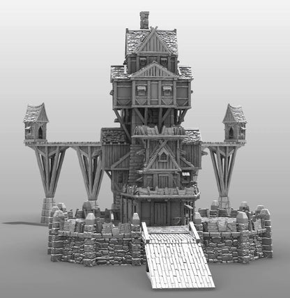 Enormous Tower Manor by GameScape3D - 3D Printed Tabletop Terrain, Perfect for Wargames, Role playing games, Tabletop games