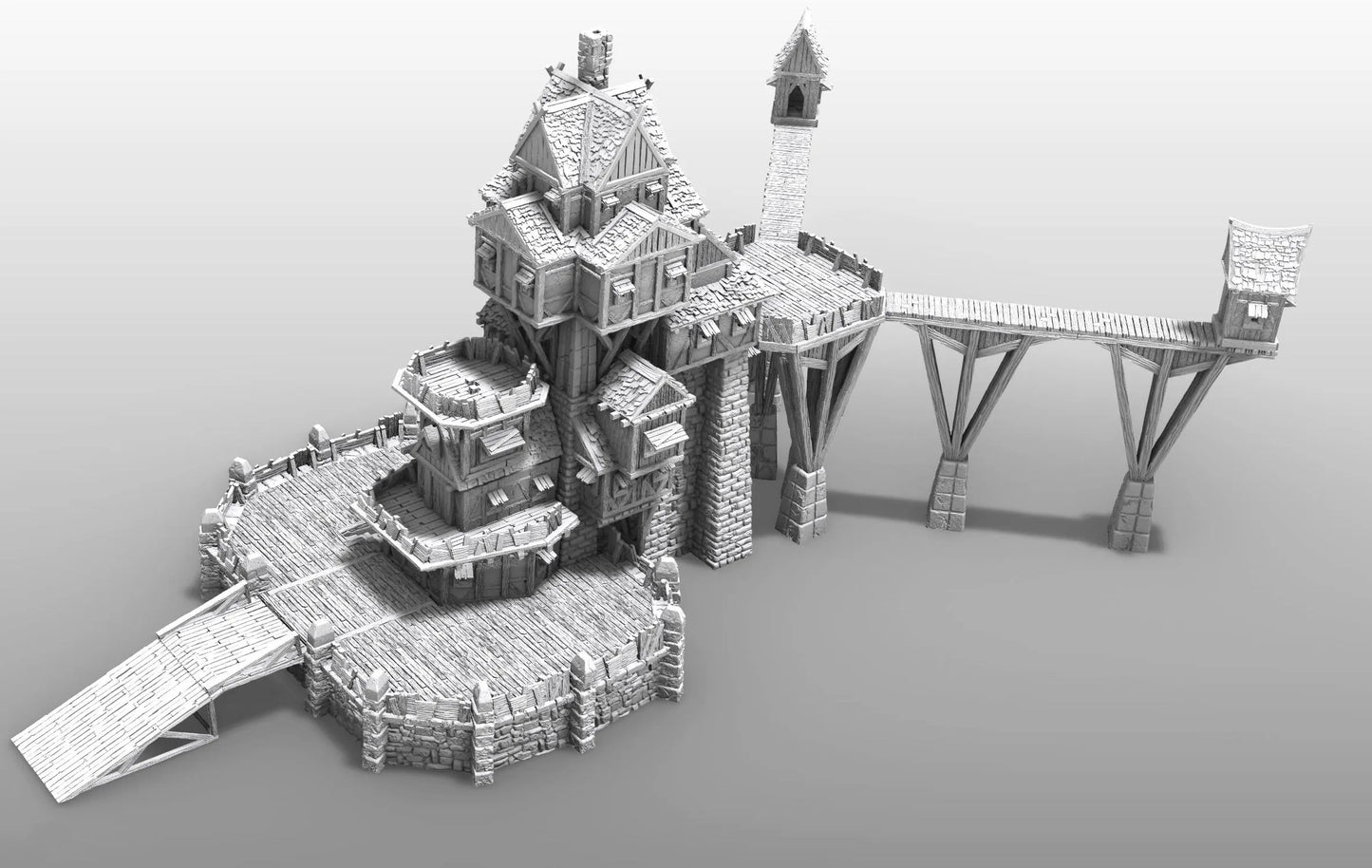 Enormous Tower Manor by GameScape3D - 3D Printed Tabletop Terrain, Perfect for Wargames, Role playing games, Tabletop games