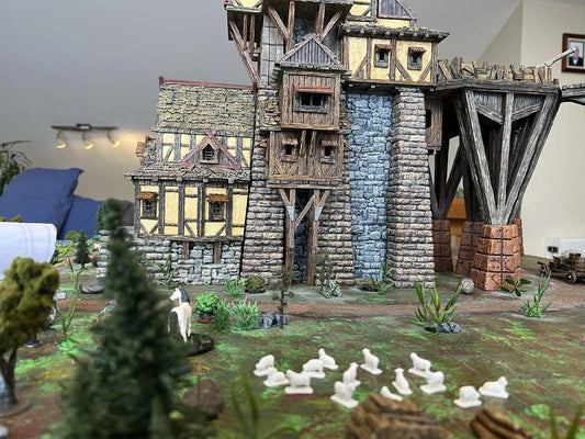 Enormous Tower Manor by GameScape3D - 3D Printed Tabletop Terrain, Perfect for Wargames, Role playing games, Tabletop games