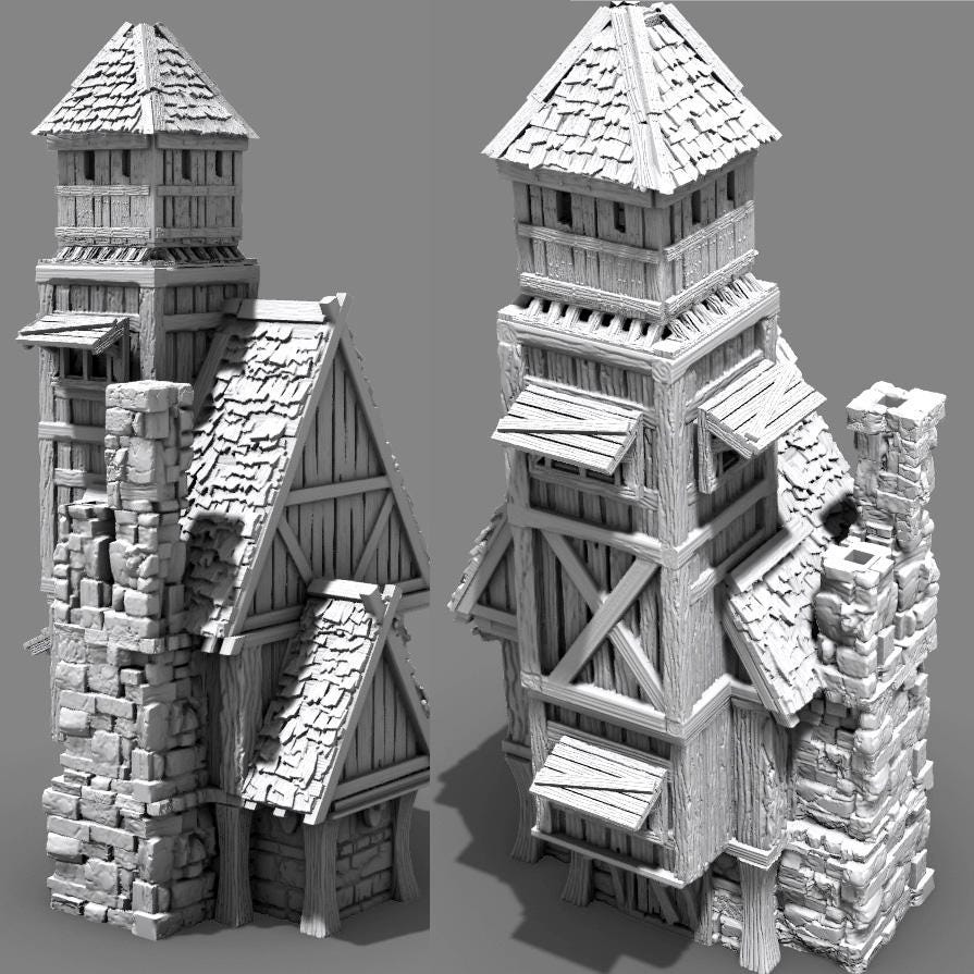 Town Watch by GameScape3D - 3D Printed Tabletop Terrain, Perfect for Wargames, Board Games, RPGs