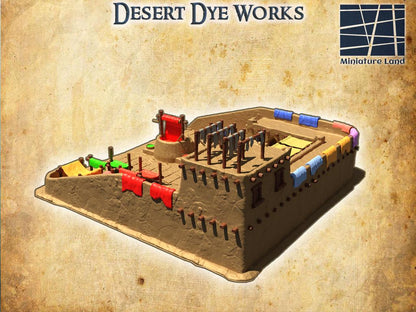 Desert Dye Works - Tabletop Terrain - 28 MM Tabletop 3D Printed Terrain by MiniatureLand, Perfect for Wargaming and RPGs