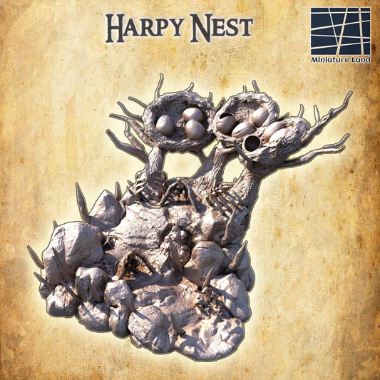 Cliff Harpy Nest- Tabletop Terrain - 28 MM, Tabletop 3D Printed Terrain by MiniatureLand, Perfect for Wargaming and RPGs