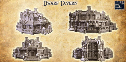 Dwarf Tavern - Tabletop Terrain - 28 MM, Tabletop 3D Printed Terrain by MiniatureLand, Perfect for Wargaming and RPGs