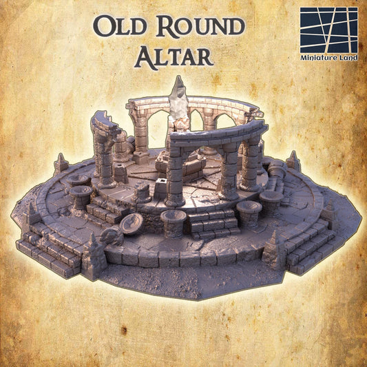 3D Printed Round Altar – Tabletop RPG Terrain (28mm)