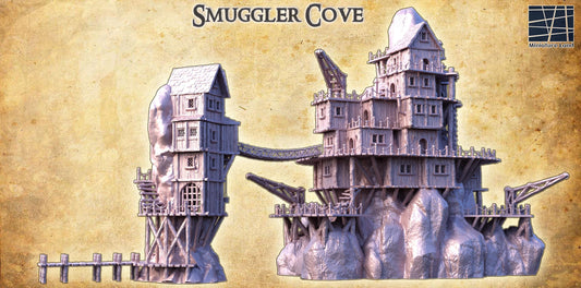 Smuggler Cove - Tabletop Terrain - 28 MM, Tabletop 3D Printed Terrain by MiniatureLand, Perfect for Wargaming and RPGs