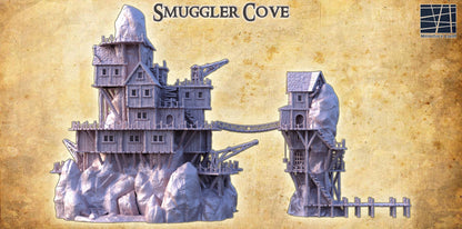 Smuggler Cove - Tabletop Terrain - 28 MM, Tabletop 3D Printed Terrain by MiniatureLand, Perfect for Wargaming and RPGs