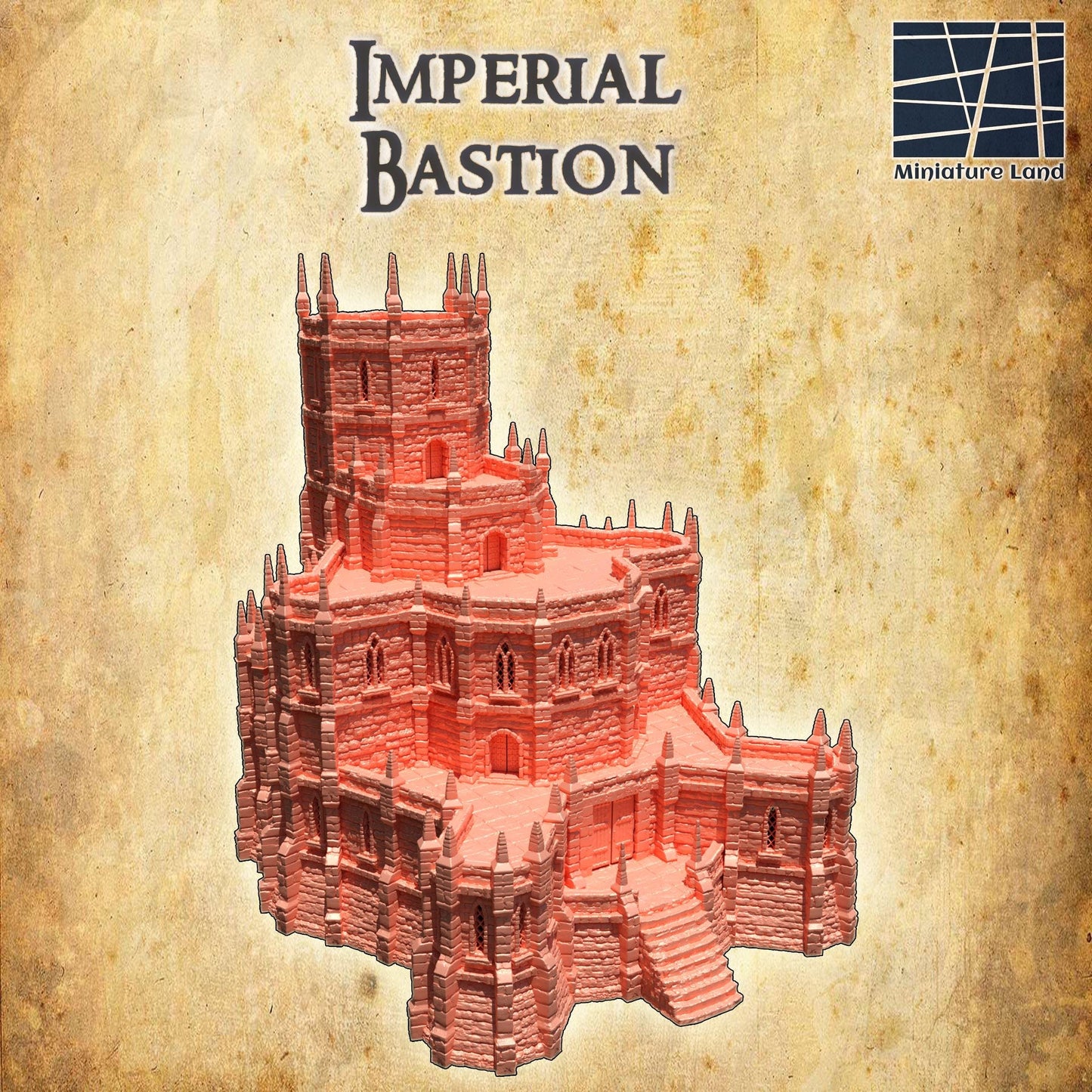 Imperial Bastion - Tabletop Terrain - 28 MM, Tabletop 3D Printed Terrain by MiniatureLand, Perfect for Wargaming and RPGs