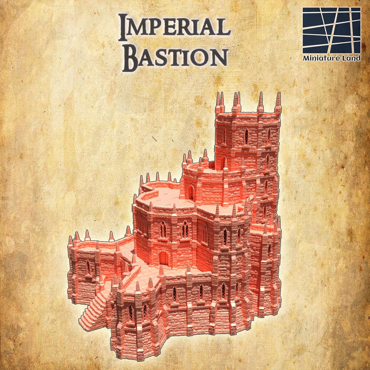 Imperial Bastion - Tabletop Terrain - 28 MM, Tabletop 3D Printed Terrain by MiniatureLand, Perfect for Wargaming and RPGs