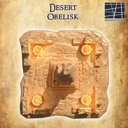 Desert Obelisk - Tabletop Terrain - 28 MM 3D Printed Terrain by MiniatureLand, Perfect for Wargaming and RPGs
