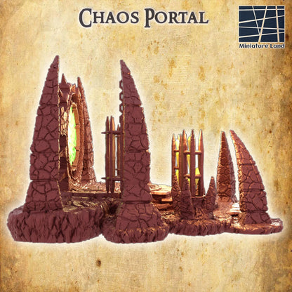 Chaos Portal - Tabletop Terrain - 28 MM, Tabletop 3D Printed Terrain by MiniatureLand, Perfect for Wargaming and RPGs