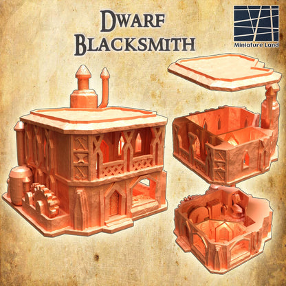 Dwarf Scrapyard - Tabletop Terrain - 28 MM, Tabletop 3D Printed Terrain by MiniatureLand, Perfect for Wargaming and RPGs