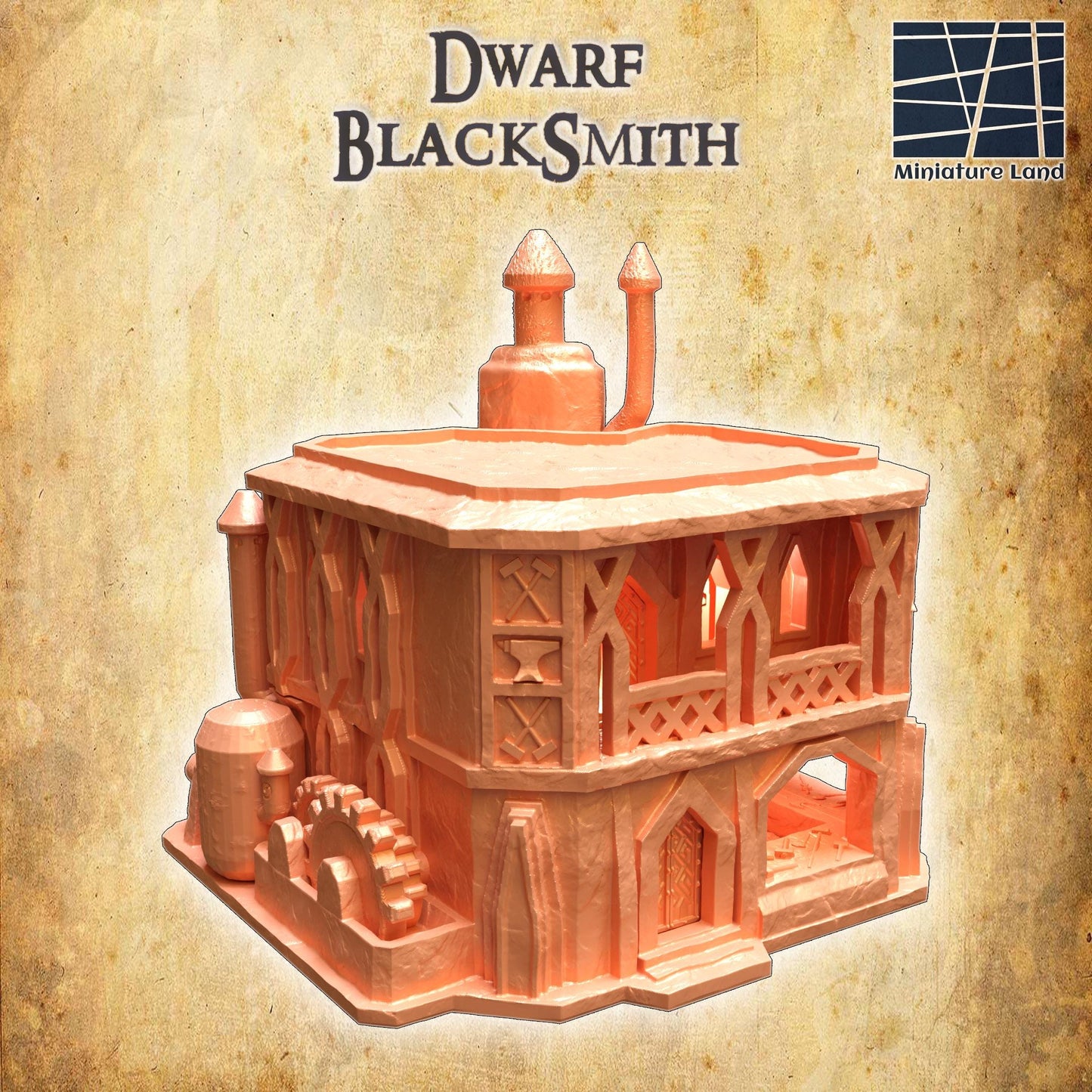 Dwarf Scrapyard - Tabletop Terrain - 28 MM, Tabletop 3D Printed Terrain by MiniatureLand, Perfect for Wargaming and RPGs