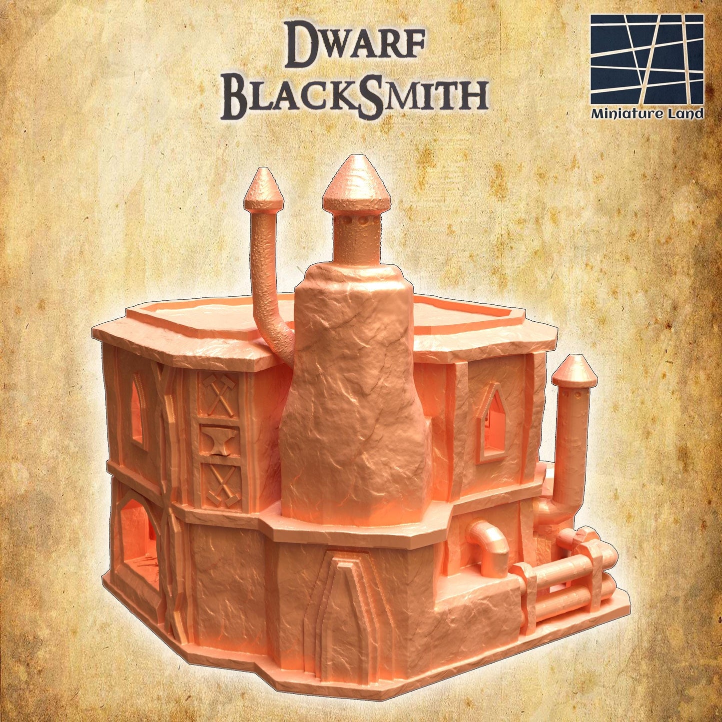 Dwarf Scrapyard - Tabletop Terrain - 28 MM, Tabletop 3D Printed Terrain by MiniatureLand, Perfect for Wargaming and RPGs