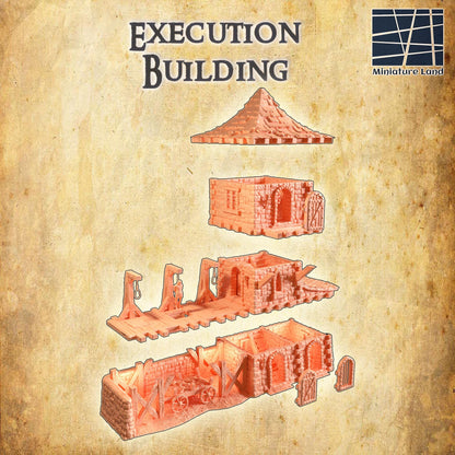 Execution Building - Tabletop Terrain - 28 MM, Tabletop 3D Printed Terrain by MiniatureLand, Perfect for Wargaming and RPGs