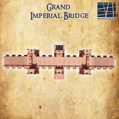 Grand Imperial Bridge - Tabletop Terrain - 28 MM, Tabletop 3D Printed Terrain by MiniatureLand, Perfect for Wargaming and RPGs
