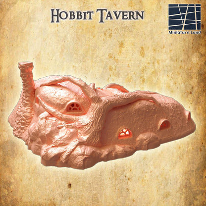 Hobbit Tavern - Tabletop Terrain - 28 MM, Tabletop 3D Printed Terrain by MiniatureLand, Perfect for Wargaming and RPGs