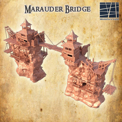 Marauder Bridge - Tabletop Terrain - 28 MM, Tabletop 3D Printed Terrain by MiniatureLand, Perfect for Wargaming and RPGs