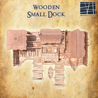 Small Wooden Dock - Tabletop Terrain - 28 MM, Tabletop 3D Printed Terrain by MiniatureLand, Perfect for Wargaming and RPGs
