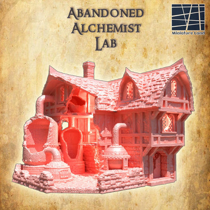 Abandoned Alchemist Lab - Tabletop Terrain - 28 MM, Tabletop 3D Printed Terrain by MiniatureLand, Perfect for Wargaming and RPGs