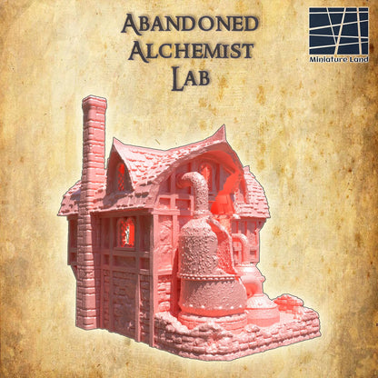 Abandoned Alchemist Lab - Tabletop Terrain - 28 MM, Tabletop 3D Printed Terrain by MiniatureLand, Perfect for Wargaming and RPGs
