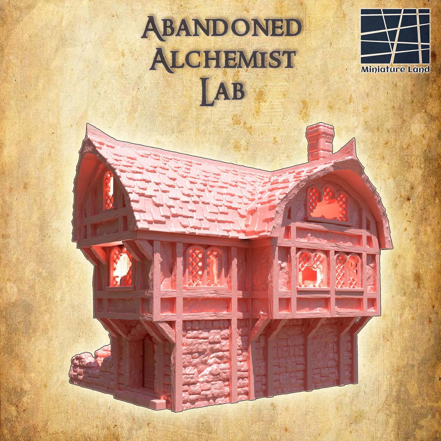 Abandoned Alchemist Lab - Tabletop Terrain - 28 MM, Tabletop 3D Printed Terrain by MiniatureLand, Perfect for Wargaming and RPGs