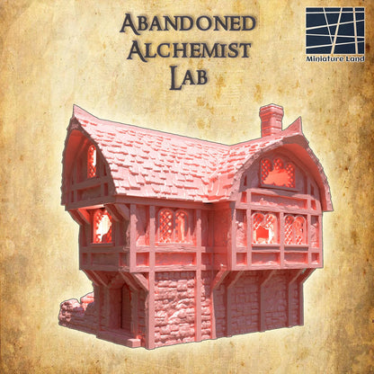 Abandoned Alchemist Lab - Tabletop Terrain - 28 MM, Tabletop 3D Printed Terrain by MiniatureLand, Perfect for Wargaming and RPGs