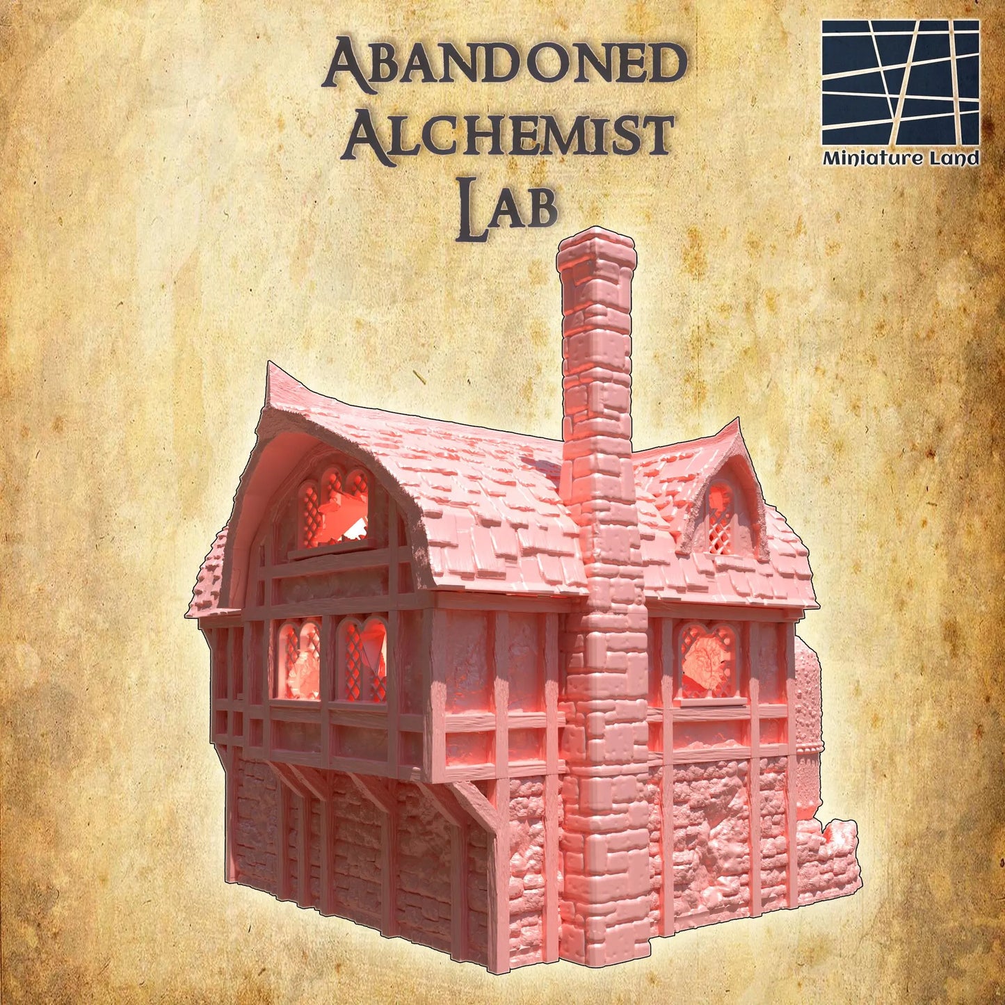 Abandoned Alchemist Lab - Tabletop Terrain - 28 MM, Tabletop 3D Printed Terrain by MiniatureLand, Perfect for Wargaming and RPGs