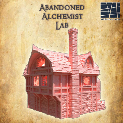 Abandoned Alchemist Lab - Tabletop Terrain - 28 MM, Tabletop 3D Printed Terrain by MiniatureLand, Perfect for Wargaming and RPGs