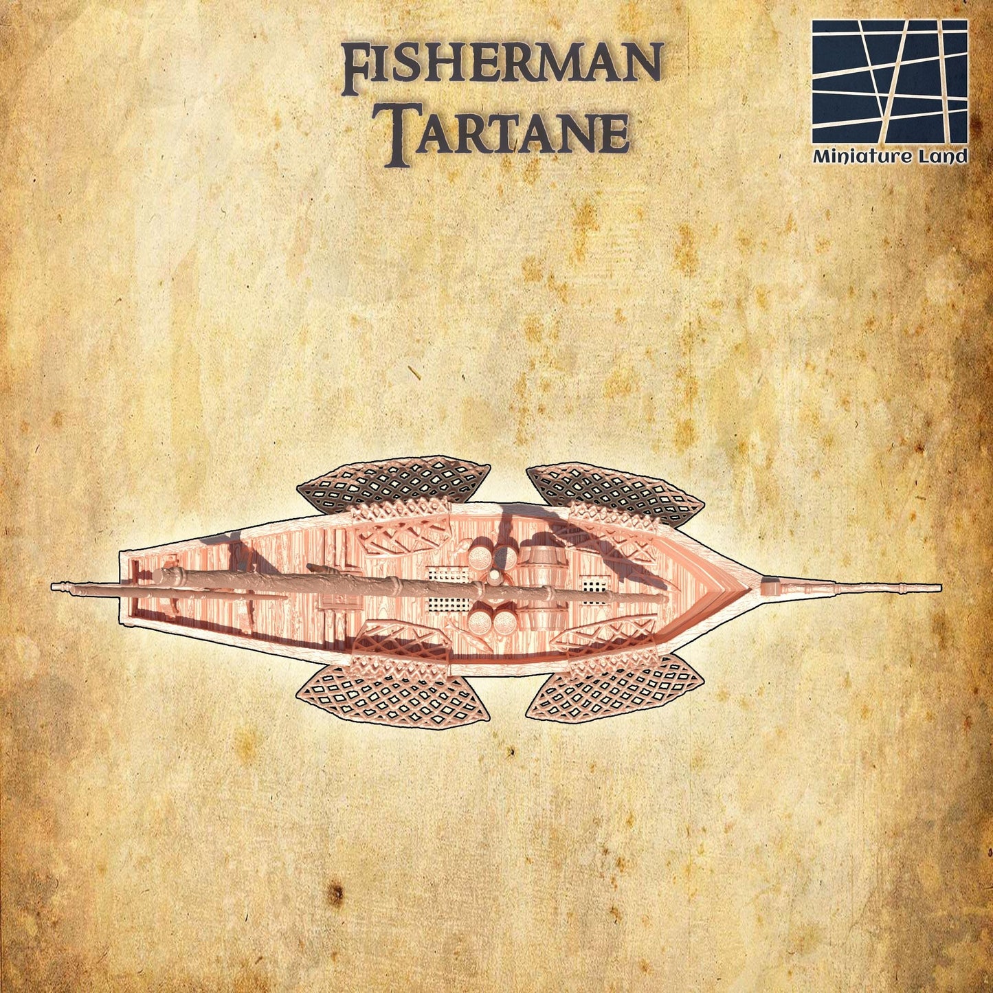 Fisherman Tartane - Tabletop Terrain - 28 MM, Tabletop 3D Printed Terrain by MiniatureLand, Perfect for Wargaming and RPGs