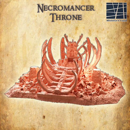 Necromancer Throne - Tabletop Terrain - 28 MM, Tabletop 3D Printed Terrain by MiniatureLand, Perfect for Wargaming and RPGs