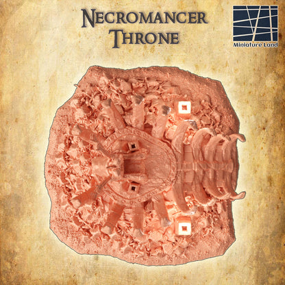 Necromancer Throne - Tabletop Terrain - 28 MM, Tabletop 3D Printed Terrain by MiniatureLand, Perfect for Wargaming and RPGs