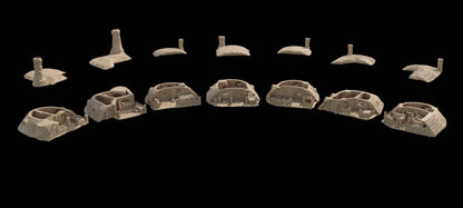 Hobbit Burrows - Tabletop Terrain - 28 MM, Tabletop 3D Printed Terrain by MiniatureLand, Perfect for Wargaming and RPGs