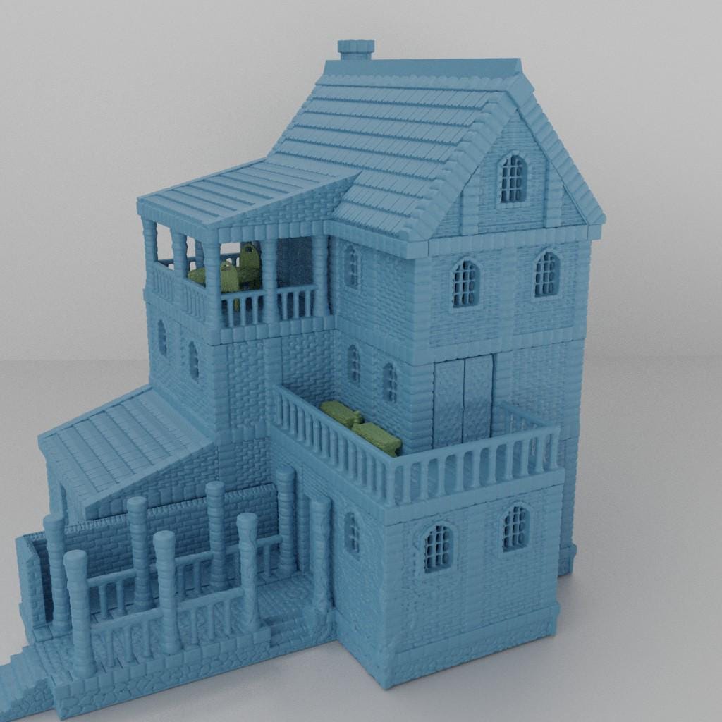 Noble Villa - Tabletop Terrain - 28 MM, Tabletop 3D Printed Terrain by MiniatureLand, Perfect for Wargaming and RPGs