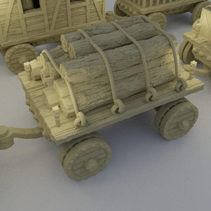Convoy of Settlers - Tabletop Terrain - 28 MM, Tabletop 3D Printed Terrain by MiniatureLand, Perfect for Wargaming and RPGs