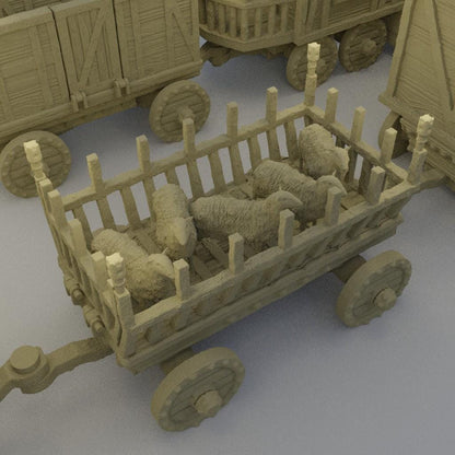 Convoy of Settlers - Tabletop Terrain - 28 MM, Tabletop 3D Printed Terrain by MiniatureLand, Perfect for Wargaming and RPGs